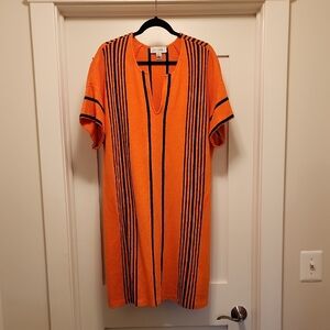 St. John Vibrant Orange and Black Striped Tee
